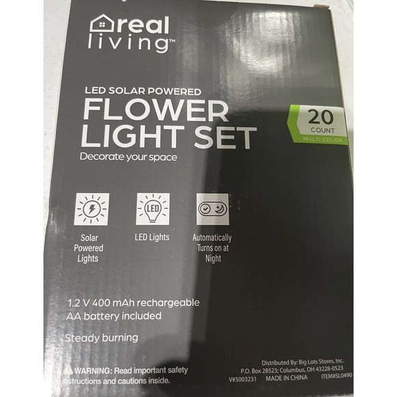 Led Solar Powered Flower Light Set 20 Lights Waterproof - Picture 4 of 4
